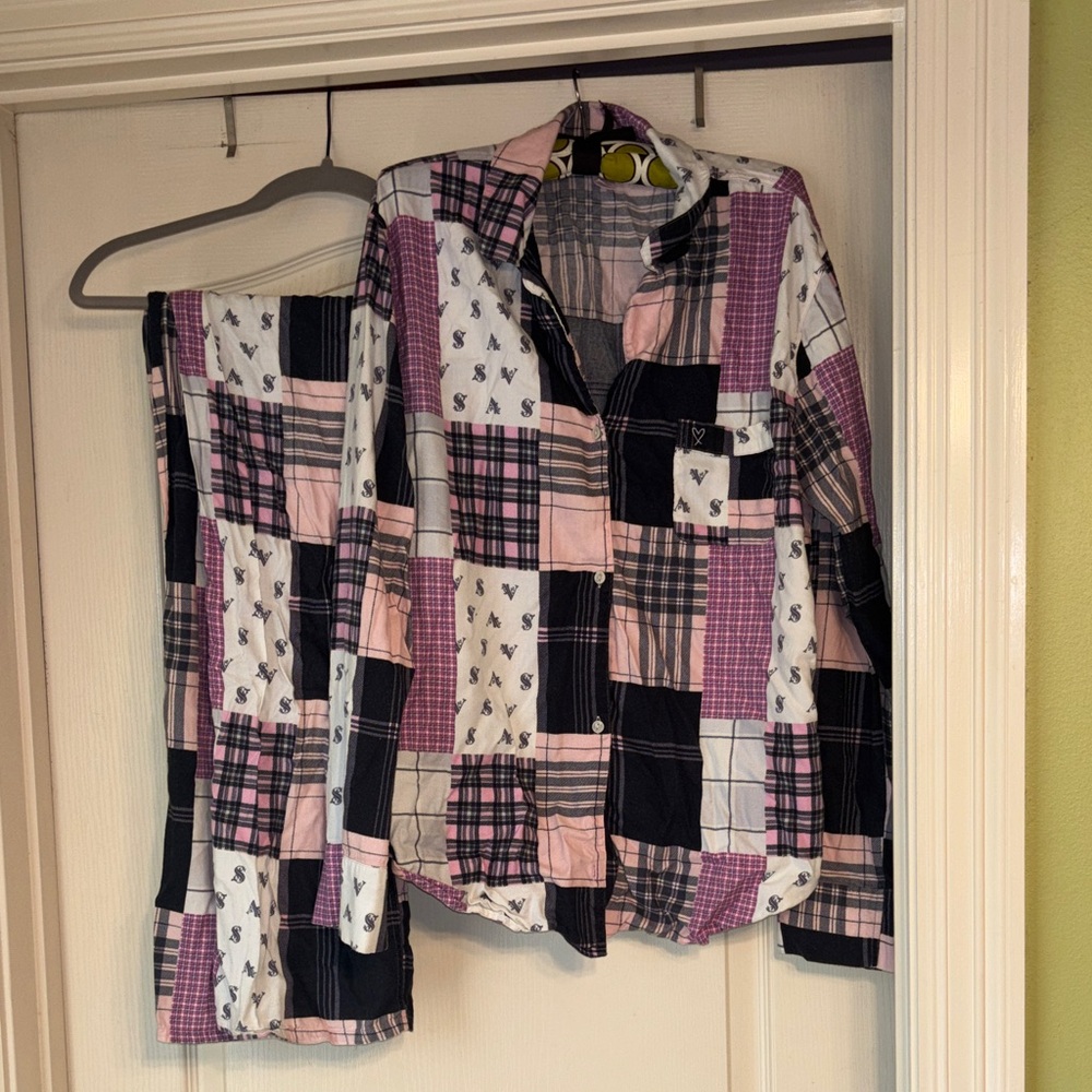 Victoria's Secret Kids Patchwork Shirt - Pink, Purple, Black